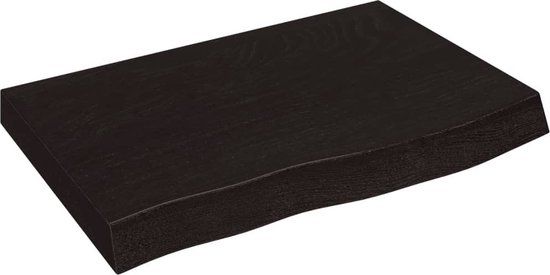 vidaXL Tafelblad - 60x40x(2-6)cm - Behandeld - Massief Eikenhout - Donkerbruin