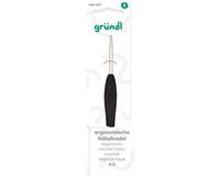 Gründl Wolle 6616-400 Ergonomische Haaknaald met Rubbergrip 4.00mm