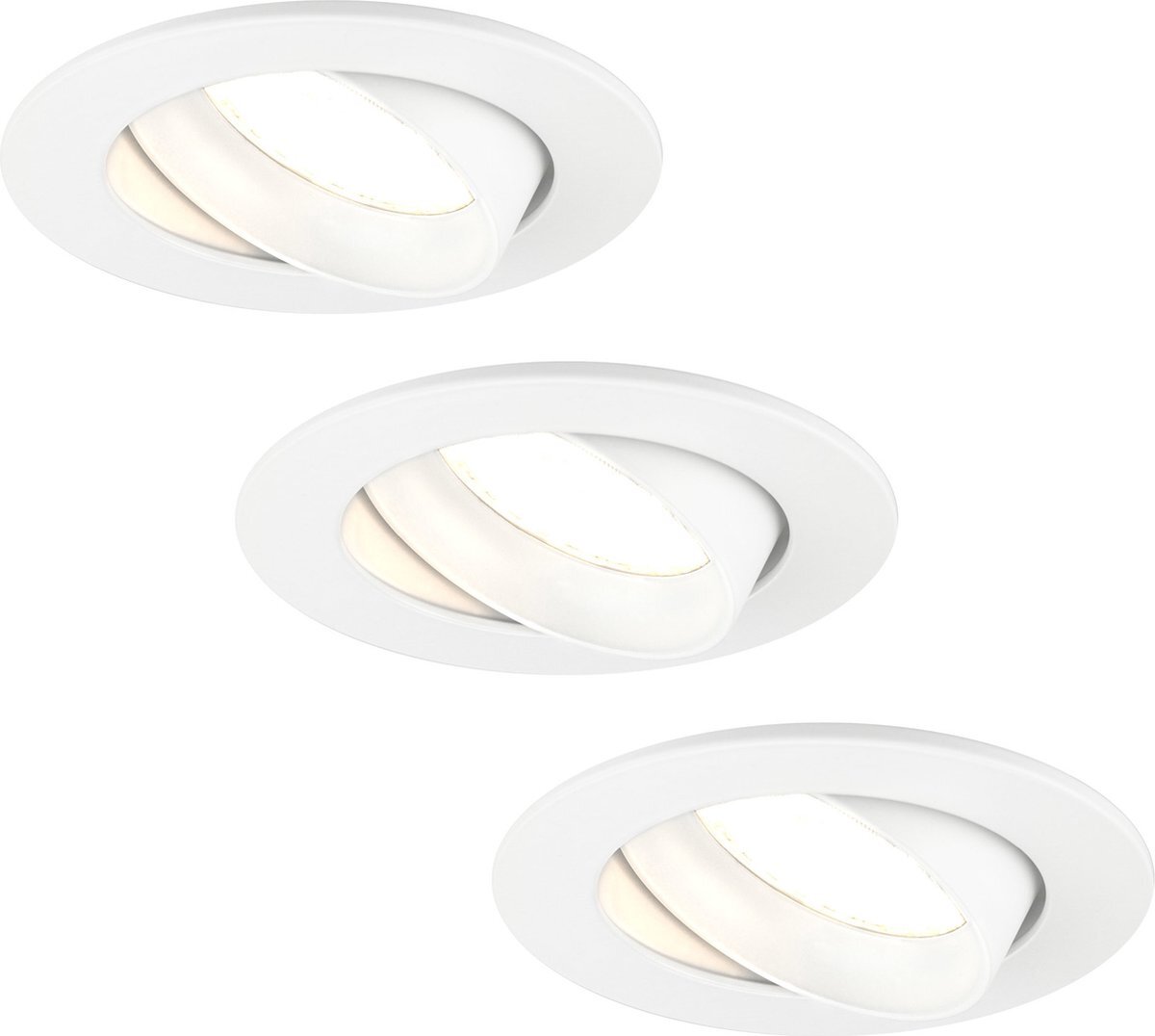 LEDVION Dimbare LED inbouwspots Wit - Rio - 5W - 2700K - ø85mm - 3 pack