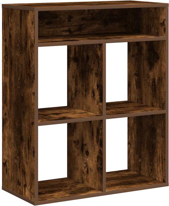 vidaXL Boekenkast - 66x31x80 cm - Bewerkt Hout - Gerookt Eikenkleurig