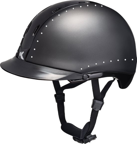 KED Tara M black matt glossy crystal cap met hoofdomtrek: 52-58 cm