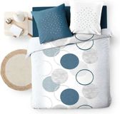 Douceur d'intérieur Dekbedovertrek Voie Lactee 240 x 220 cm Katoen Wit/Blauw