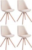 CLP Toulouse Set van 4 stoelen - Rond - Stof creme natura