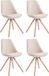 CLP Toulouse Set van 4 stoelen - Rond - Stof creme natura