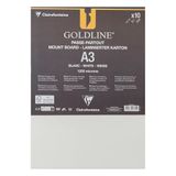Clairefontaine 96814C Pakket Goldline Gecacheerd Karton voor Passe-Partout A3 29,7x42 cm 1,25 mm Dik - 10 Gecacheerde Vellen met Witte Kern - Wit - Ideaal voor Inlijsten