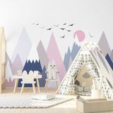 Ambiance Sticker Stickers met Scandinavische bergen voor kinderen van Ilonka, 90 x 135 cm