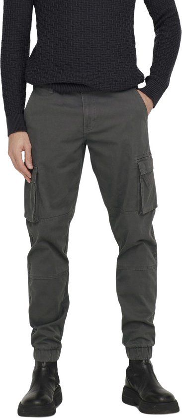 ONLY & SONS Cam Stage Cargo Broek Heren - Donkergrijs - Maat 32/32