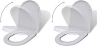 vidaXL Toiletbrillen met soft-close deksels 2 stuks kunststof wit