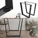 Jeu de 2 pieds de table, forme en V, 75 x 72 cm, noirs, en acier