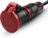PCE 25712-sr Koppeling met randaarde 250 V Zwart/rood IP54