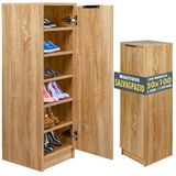 BAKAJI Multifunctionele schoenenkast, ruimtebesparend, van hout, krasbestendig, schoenenkast met 6 vakken en 5 planken, ideaal voor thuis, entree, kantoor, woonkamer, 30 x 35 x 100 cm
