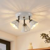 Lindby - buitenspot - 3lichts - keramiek, ijzer - H: 16.5 cm - E14 - wit, brons