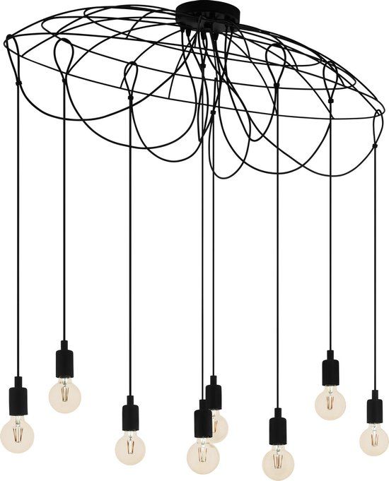 EGLO Hogsmill Hanglamp - Zwart - E27 - 110 cm