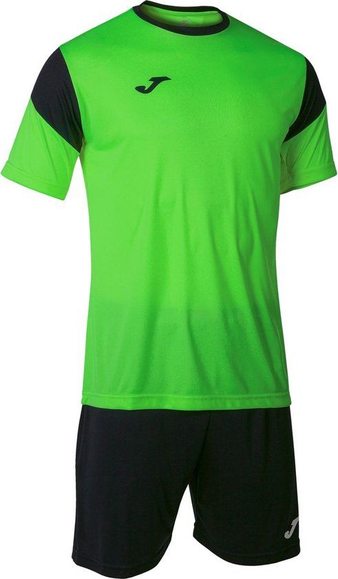 Joma Phoenix Voetbalset Korte Mouw Kinderen - Fluo Groen / Zwart - Maat 128