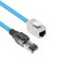 ACT CAT6A S/FTP installatiekabel 50 m, voorgeconfectioneerd, 4PPoE 100 W ondersteuning, 23 AWG, B2ca-classificatie, RJ45-stekker, voor hoogrisicoomgevingen, stekker naar bus - FB0150
