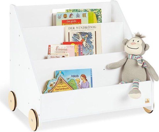 Pinolino Kinderträume Lasse Boekenkast Op Wielen - Wit - MDF