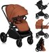 Lionelo Mika Plus - Kinderwagen 3in1 - XXL SET - incl. i-Size autostoel - Bruin Rood - tot 22kg