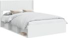 vidaXL Bedframe met opbergruimte en hoofdbord Wit 150 x 200 cm