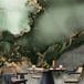 Aquarelle Verte Papier Peint Photo - Abstraction Inspirée Par La Structure Du Marbre