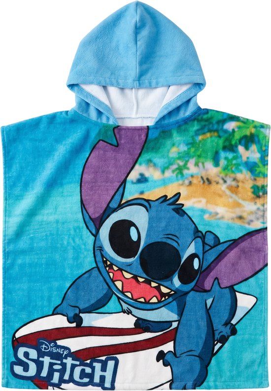 4KidsOnly Lilo & Stitch Poncho Blauw Unisex Kinderen Katoen