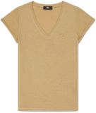 Le Temps des Cerises T-shirt femme col en V Ona Beige Coton L