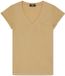 Le Temps des Cerises T-shirt femme col en V Ona Beige Coton L