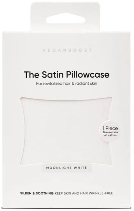 VeganBoost Satin Pillowcase Moonlight White