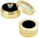 Bol 2 stuks 3,2 cm displaydoos pour pierres, pierres précieuses, cristaux, boîte de rangement pour pierres, conteneur rond en métal avec couvercle transparent pour objets de collection et strass.