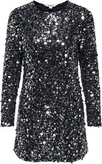 ONLY - ONLANIKA CATINA LS SEQUINS DRESS WVN - Grijs - Maat S