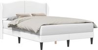 vidaXL Bedframe met hoofdeinde Wit 140 x 200 cm Kunstleer