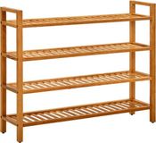 vidaXL Schoenenrek met 4 schappen 100x27x80 cm massief eikenhout