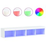 VidaXL TV-meubel met LED-verlichting, 2 stuks, wit, 80 x 30 x 30 cm