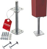 SOTECH set van 2 paaldragers 80 x 80 x 250 mm schroefdraad M24 staal thermisch verzinkt