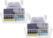 Set van 3x stuks mandje met deurhaken wit metaal 28 x 9,5 cm - Hangmand