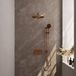 Brauer Copper Carving Thermostatische Regendoucheset Inbouw - Hoofddouche 30 cm - Rechte Wandarm - Met Drukknoppen - Handdouche 3 Standen - Doucheslang - Geintegreerde Glijstang