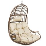 YITAHOME Hangende eierschommelstoel, rotan, 150 kg, beige