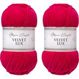 Utopia Crafts Velvet Lux Chenille Garen 2X 100g (Royal Fuchsia)