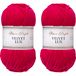 Utopia Crafts Velvet Lux Chenille Garen 2X 100g (Royal Fuchsia)