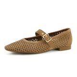 Paul Green Ballerina met riempjes karamel
