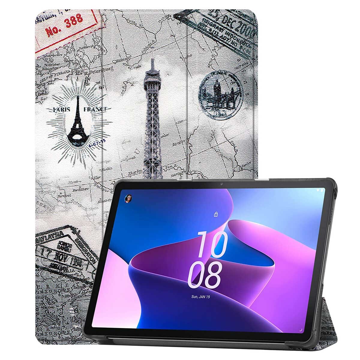 imoshion Design Trifold Bookcase Lenovo Tab M10 Plus (3rd gen) tablethoes - Parijs