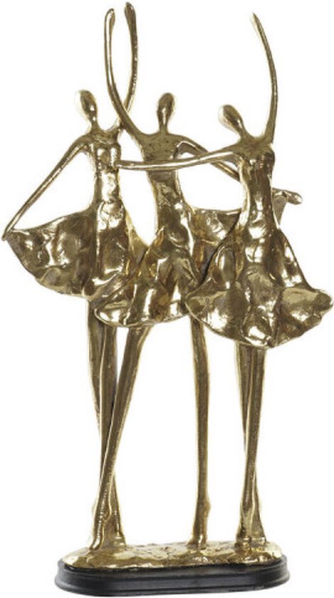 Decoratieve figuren DKD Home Decor Zwart Gouden Hars (25 x 9,8 x 44,5 cm)