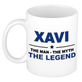Bellatio Decorations Naam cadeau Xavi - The man, The myth the legend koffie mok / beker 300 ml
