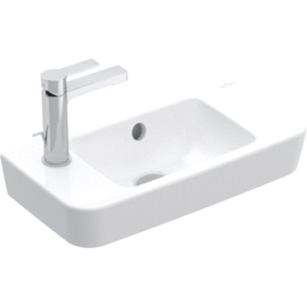 Villeroy & Boch O.novo Fontein - 50x25cm - Zonder kraangat - Met overloop - Wit - 43425201