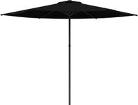 vidaXL Stokparasol Zwart Polyester 296x296x223cm