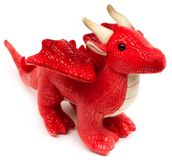 Uni-Toys - Rode draak - 26 cm (lengte) - pluche knuffeldier