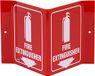 Brady White on Red Standard "L", Legend "Fire Extinguisher (with image)", White on Red, 1