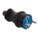 Zwarte rubberen stekker IP44, 16A, 250V, waterdicht