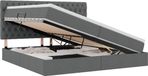 vidaXL Opbergbed met matras, donkergrijs, 200 x 200 cm, met stoffen bekleding