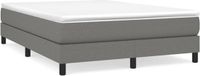 vidaXL Boxspringbedframe, donkergrijs, stof, 140x200 cm