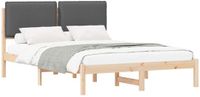 vidaXL Bedframe met Gevoerde Hoofdbord Donkergrijs 160 x 200 cm